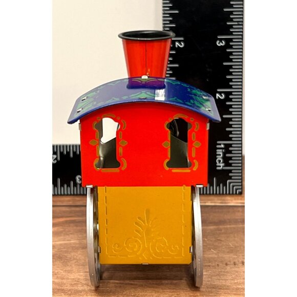 NIP 1985 HALLMARK KEEPSAKE ORNAMENT QX497-2 TIN LOCOMOTIVE TRAIN WHEELS BELL - Picture 4 of 8